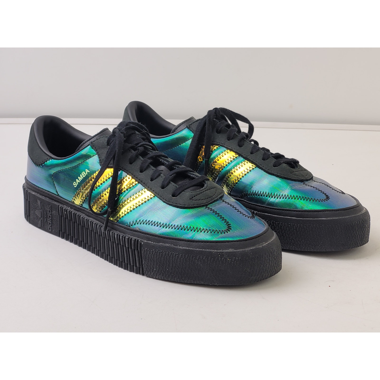 Adidas Sambarose Platform Sneakers In Black Energy Ink Women's Sz 11